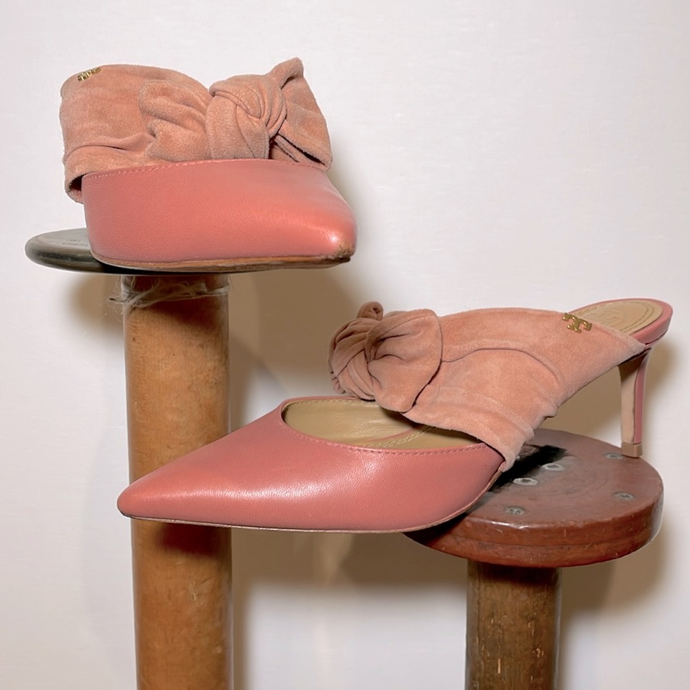 Tory Burch Pink Heeled Mules